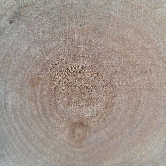 Stacked Wood Painted On 7.25" Wood Disc - Abstract Art - Yellow, Red Handpainted - Picture 13 of 15